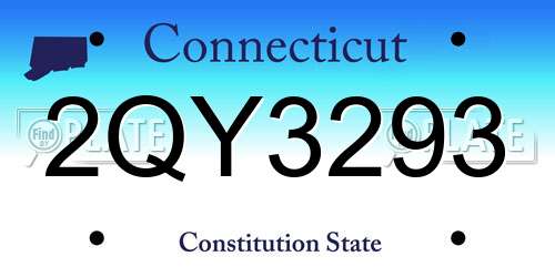 2QY3293 Connecticut License Plate