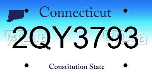 2QY3793 Connecticut License Plate