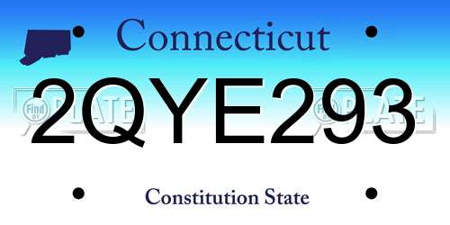 2QYE293 Connecticut License Plate