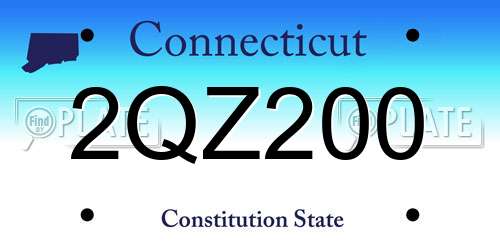 2QZ200 Connecticut License Plate