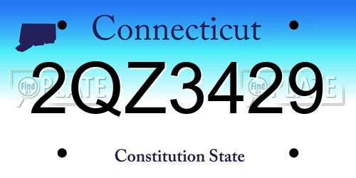 2QZ3429 Connecticut License Plate