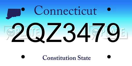 2QZ3479 Connecticut License Plate