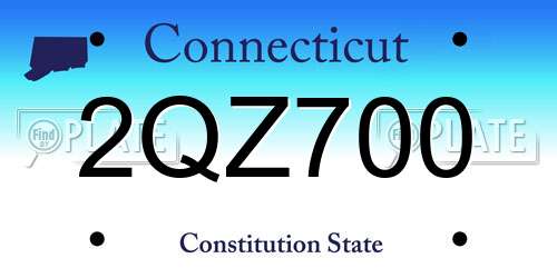 2QZ700 Connecticut License Plate