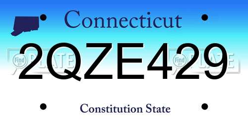 2QZE429 Connecticut License Plate
