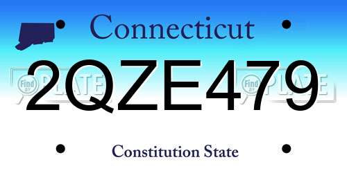2QZE479 Connecticut License Plate