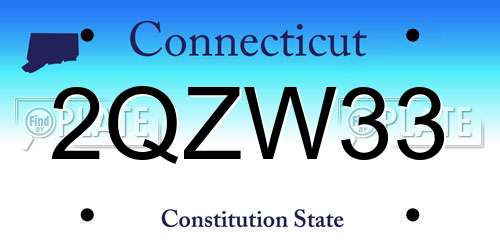 2QZW33 Connecticut License Plate