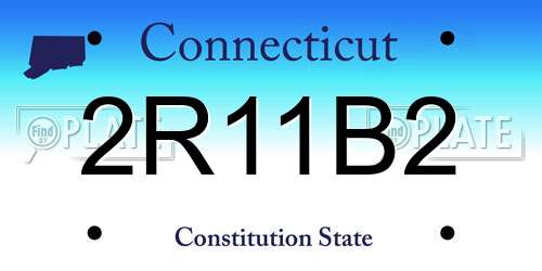2R11B2 Connecticut License Plate