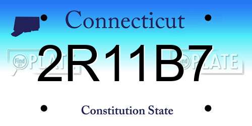 2R11B7 Connecticut License Plate