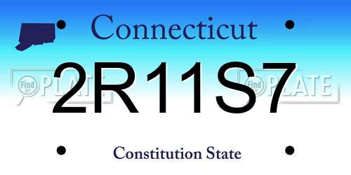 2R11S7 Connecticut License Plate