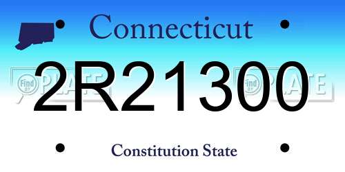 2R21300 Connecticut License Plate