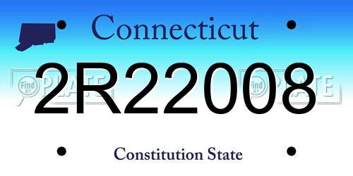 2R22008 Connecticut License Plate