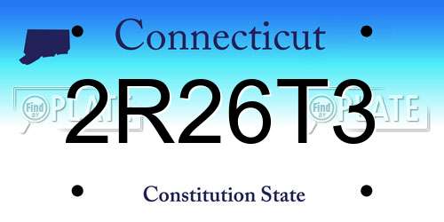 2R26T3 Connecticut License Plate