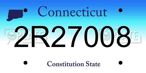 2R27008 Connecticut License Plate