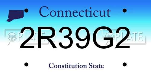 2R39G2 Connecticut License Plate
