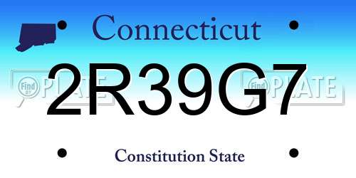 2R39G7 Connecticut License Plate