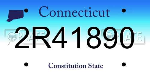 2R41890 Connecticut License Plate