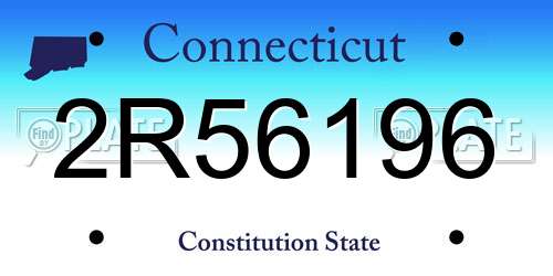 2R56196 Connecticut License Plate