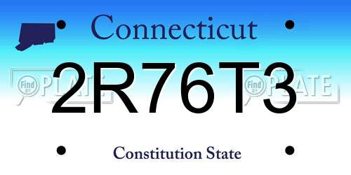 2R76T3 Connecticut License Plate