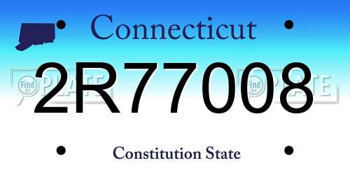 2R77008 Connecticut License Plate