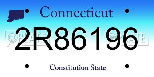 2R86196 Connecticut License Plate