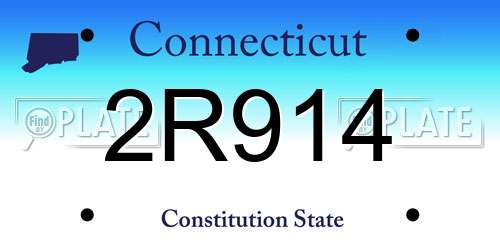 2R914 Connecticut License Plate