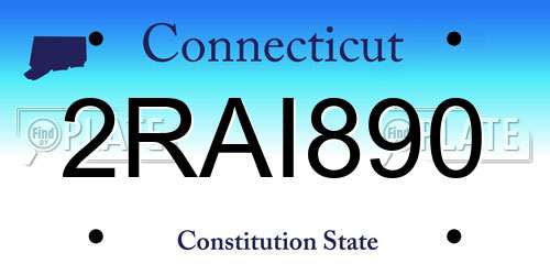 2RAI890 Connecticut License Plate
