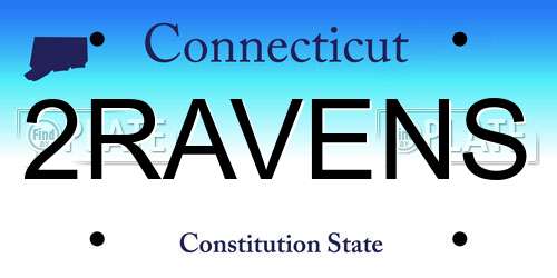 2RAVENS Connecticut License Plate