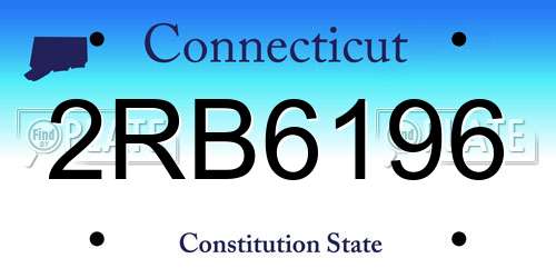 2RB6196 Connecticut License Plate