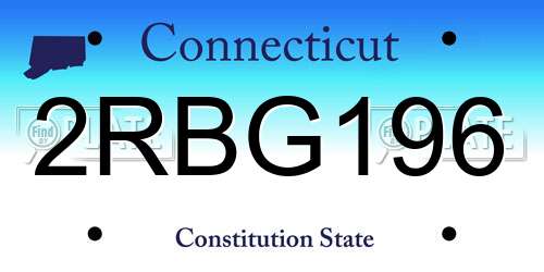 2RBG196 Connecticut License Plate