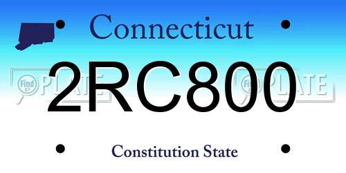 2RC800 Connecticut License Plate