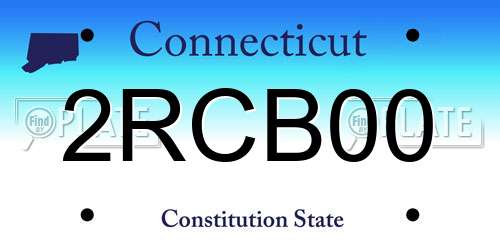2RCB00 Connecticut License Plate