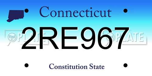 2RE967 Connecticut License Plate