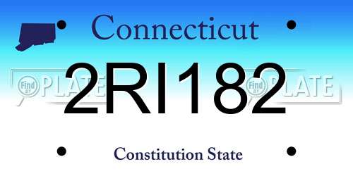 2RI182 Connecticut License Plate