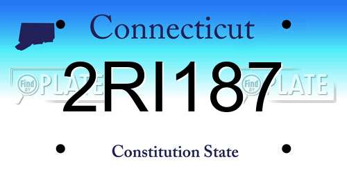 2RI187 Connecticut License Plate