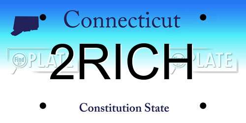 2RICH Connecticut License Plate