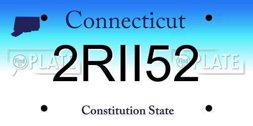 2RII52 Connecticut License Plate