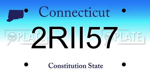 2RII57 Connecticut License Plate