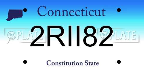 2RII82 Connecticut License Plate