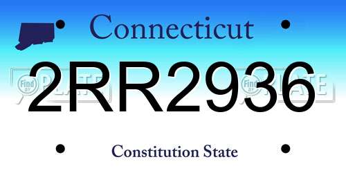 2RR2936 Connecticut License Plate