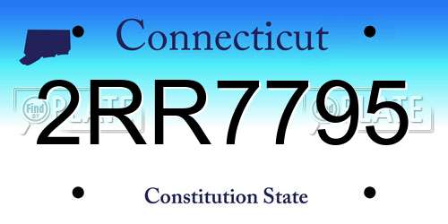 2RR7795 Connecticut License Plate