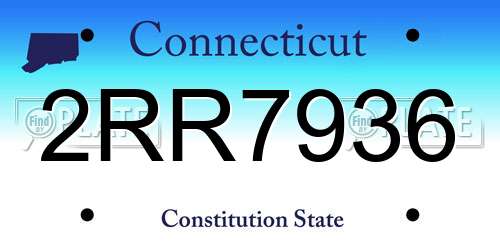 2RR7936 Connecticut License Plate