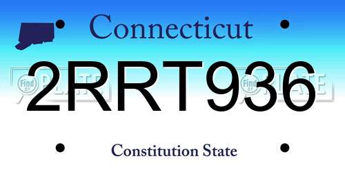 2RRT936 Connecticut License Plate
