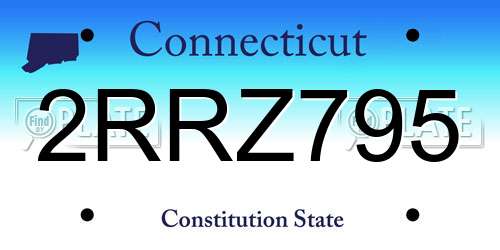 2RRZ795 Connecticut License Plate