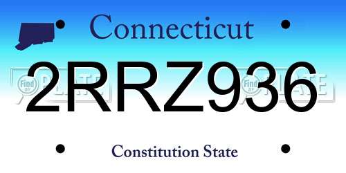 2RRZ936 Connecticut License Plate