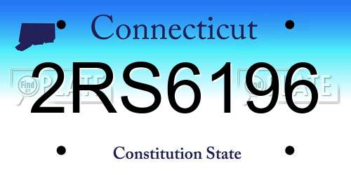 2RS6196 Connecticut License Plate