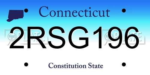 2RSG196 Connecticut License Plate