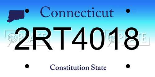 2RT4018 Connecticut License Plate