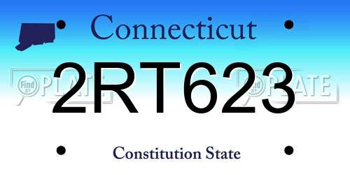 2RT623 Connecticut License Plate