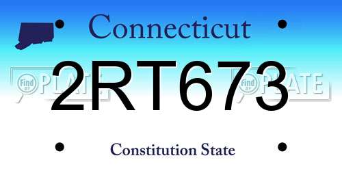 2RT673 Connecticut License Plate