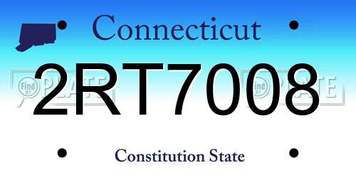 2RT7008 Connecticut License Plate